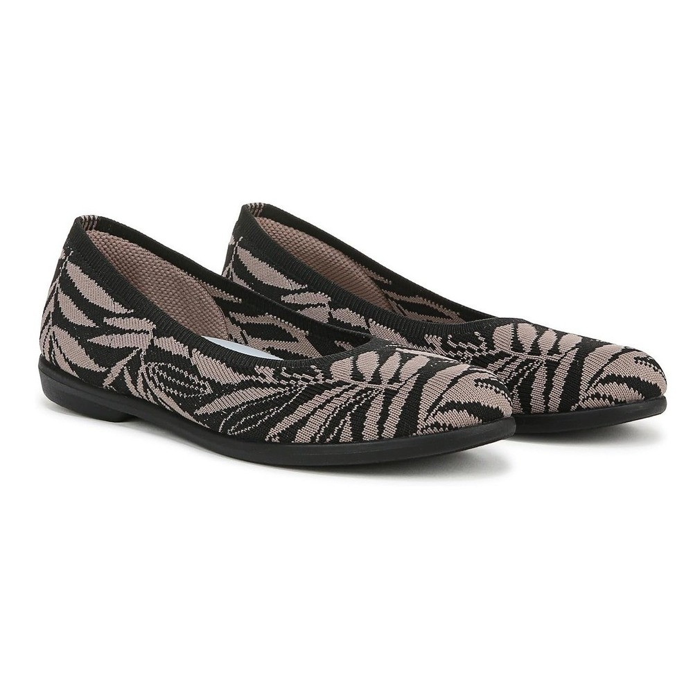LifeStride Kit Ballet Flat Women Size 5.5 Black Knit Lightweight Comfort Slip On